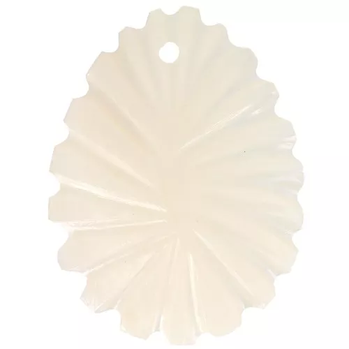 Ciondoli a forma di foglia ricurva in madreperla 30x22 mm - Naturale x2