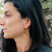 Orecchini a cerchio multiplo 41x28 mm in acciaio inox 304L dorato x2