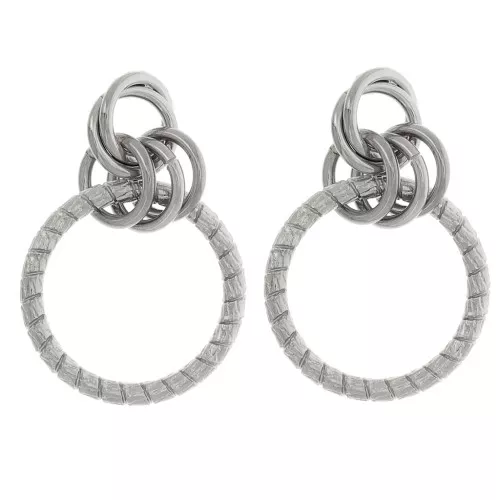 Orecchini a cerchio multiplo 41x28 mm in acciaio inox 304L x2
