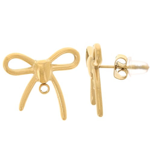 Orecchini - 16x17 mm - Acciaio inossidabile 304L dorato x2