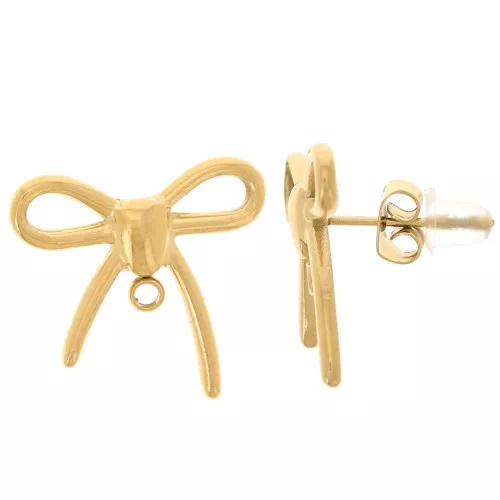 Orecchini - 16x17 mm - Acciaio inossidabile 304L dorato x2