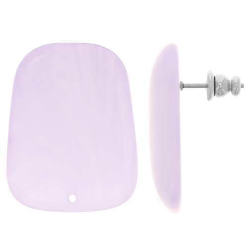 Orecchini a trapezio in resina traslucida 28x22 mm - Glicina marmorizzata x2