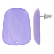 Orecchini a trapezio in resina traslucida 28x22 mm - Lavender Marble x2