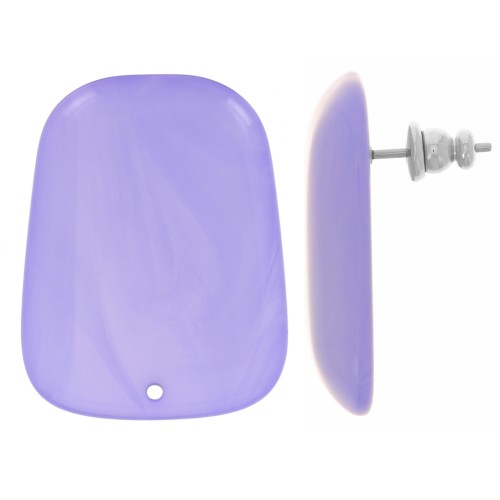 Orecchini a trapezio in resina traslucida 28x22 mm - Lavender Marble x2