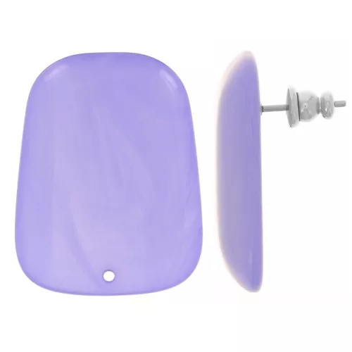 Orecchini a trapezio in resina traslucida 28x22 mm - Lavender Marble x2