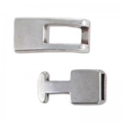 Chiusura a gancio per laccetto mm. 5 Placcatura Argento Antico x1