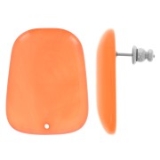 Orecchini a trapezio in resina traslucida 28x22 mm - Corallo marmorizzato x2|raw }}