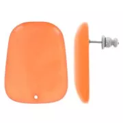Orecchini a trapezio in resina traslucida 28x22 mm - Corallo marmorizzato x2