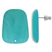 Orecchini a trapezio in resina traslucida 28x22 mm - Lagoon Blue Marble x2|raw }}