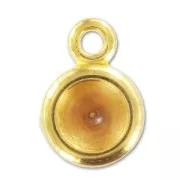 Pendente supporto cabochon PureCrystal 1028 1088 8 mm Dorato con oro fino x1