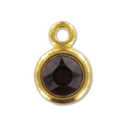 Pendente supporto cabochon PureCrystal 1028 1088 8 mm Dorato con oro fino x1