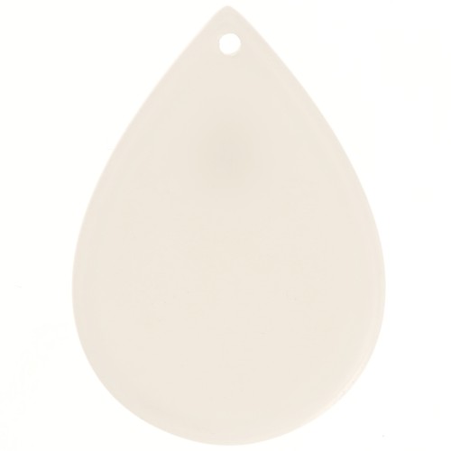 Pendente goccia in acetato - 31x22 mm - Ecru x1