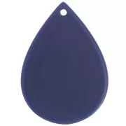 Pendente goccia in acetato - 31x22 mm - Blu scuro x1