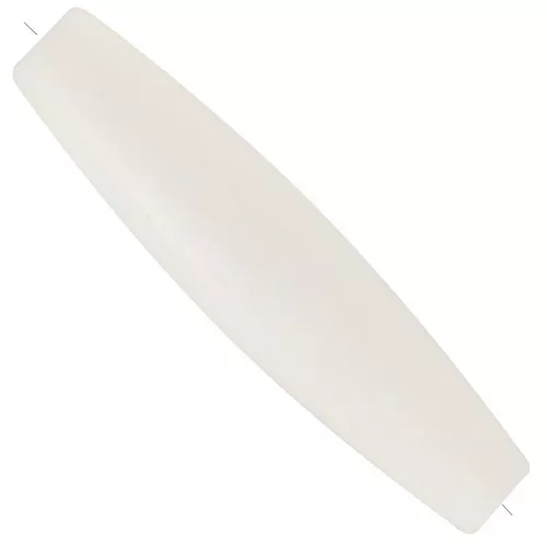 Perline d'oliva d'osso - 36x8 mm - Bianco x5