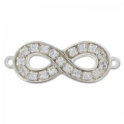 Intercalare strass infinito 2 anellini mm. 25,2x9 Argento 925 x1|raw }}