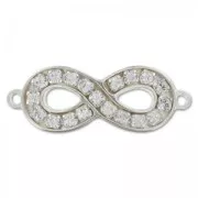 Intercalare strass infinito 2 anellini mm. 25,2x9 Argento 925 x1