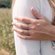 Anello con ossidi di zirconio stella in acciaio inox T57 304L dorato x1