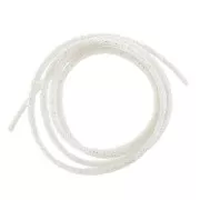 Bianco - Cordon métallisé Mokuba 2 mm - Blanc fil argenté x1m Cordon métallisé Mokuba 2 mm - Blanc fil argenté x1m