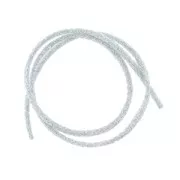 Azzurro - Cordon métallisé Mokuba 2 mm - Bleu Clair fil argenté x1m Cordon métallisé Mokuba 2 mm - Bleu Clair fil argenté x1m