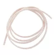 Rose Pâle - Cordon métallisé Mokuba 2 mm - Rose Clair fil argenté x1m Cordon métallisé Mokuba 2 mm - Rose Clair fil argenté x1m