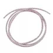 Viola - Cordon métallisé Mokuba 2 mm - Violet fil argenté x1m Cordon métallisé Mokuba 2 mm - Violet fil argenté x1m