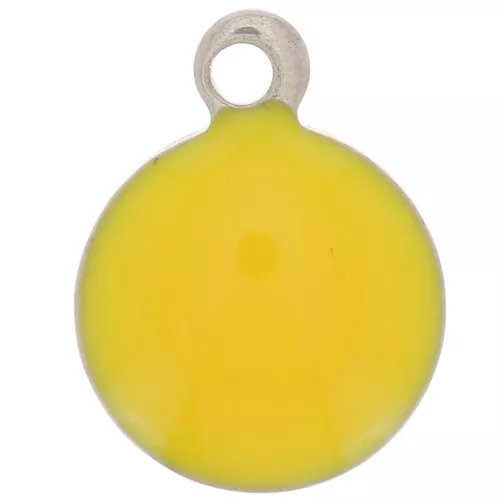 Ciondoli rotondi da 8 mm in acciaio inox 304 e resina epossidica - Ocra x5