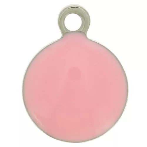 Ciondoli rotondi da 8 mm in acciaio inossidabile 304 e resina epossidica - Rosa x5