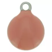 Ciondoli rotondi da 8 mm in acciaio inossidabile 304 e resina epossidica - Old Rose x5