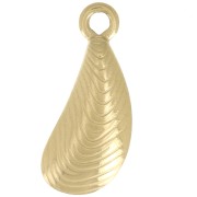Ciondolo forma di conchiglia 20x8 mm - Acciaio inossidabile 316L dorato x1