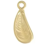 Ciondolo a forma di conchiglia di mollusco 20x8 mm - Acciaio inossidabile 304 Dorato x1