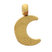 Ciondolo forma di luna 7x4 mm - Acciaio inossidabile dorato 304L x1