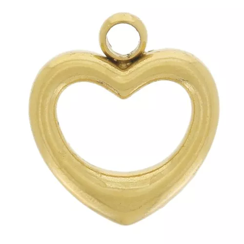 ciondolo cuore scavato 8x7,5 mm - Acciaio inossidabile 304L dorato x1