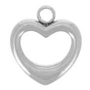 Ciondolo a cuore scavato 8x7,5 mm - Acciaio inossidabile 304L x1