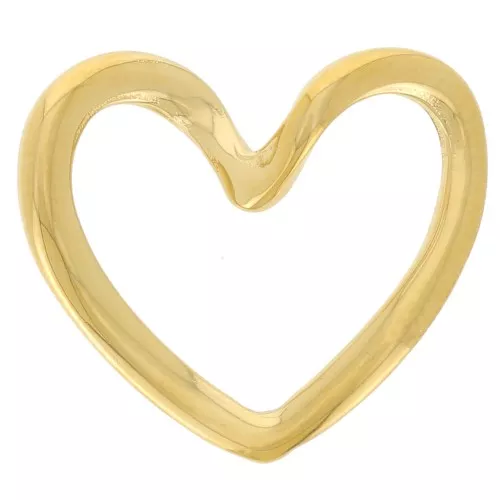 Pendente cuore scavato 15x17 mm - Acciaio inossidabile 304L dorato x1