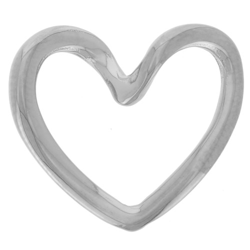 Pendente cuore scavato 15x17 mm - Acciaio inossidabile 304L x1