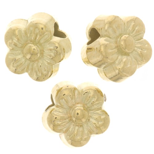 Perline floreali in acrilico metallizzato CCB da 6 mm - Dorato x10