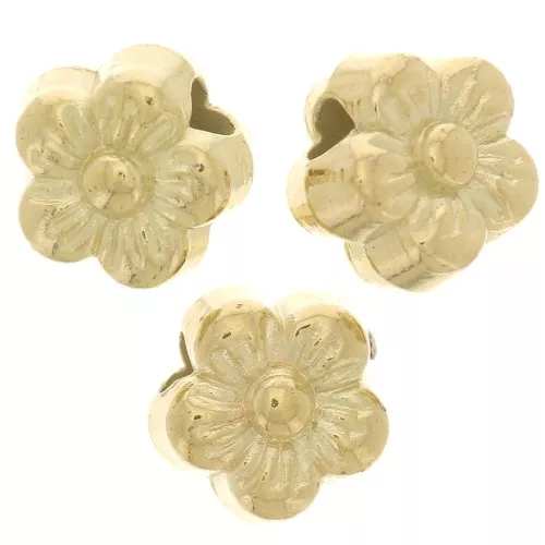 Perline floreali in acrilico metallizzato CCB da 6 mm - Dorato x10