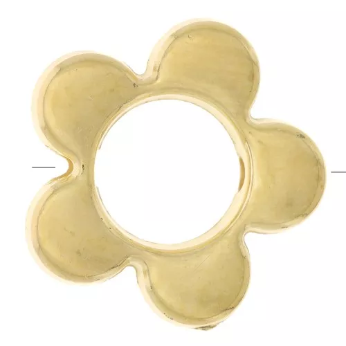 Perline floreali in acrilico metallizzato CCB da 15 mm -Dorato x4