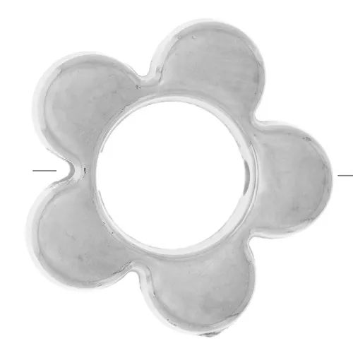 Perline floreali in acrilico metallizzato CCB da 15 mm - Argentato x4