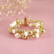 Perline tonde in acrilico metallizzato CCB da 6 mm - Dorato x20