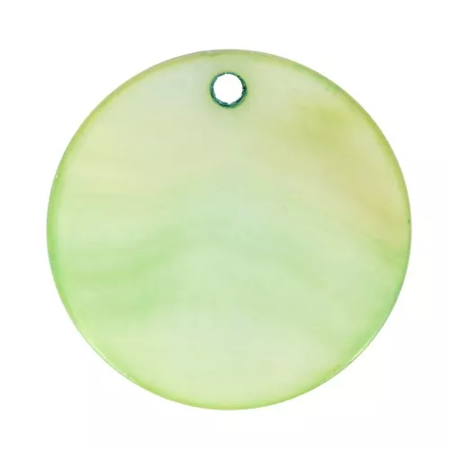 Madreperla tondo spesso mm. 20 Verde x10