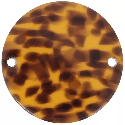 Distanziatore rotondo da 20 mm in acetato - Terrazzo Brown - Nero x1