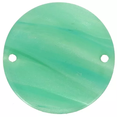 Distanziatore rotondo in acetato da 20 mm - Perla verde multipla marmorizzata x1