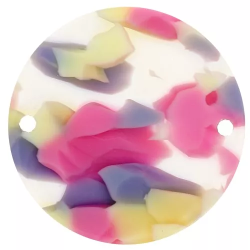 Distanziatore acrilico rotondo da 20 mm - Terrazzo Vanille - Rosa pastello x1