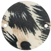 Distanziatore rotondo in acetato da 20 mm - Nero leopardo - Marrone x1