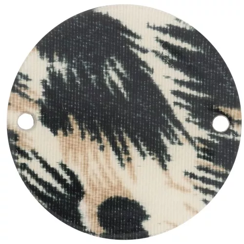 Distanziatore rotondo in acetato da 20 mm - Nero leopardo - Marrone x1