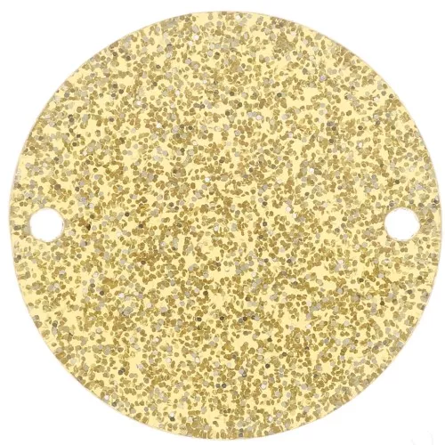 Distanziatore acrilico rotondo da 20 mm - Glitter dorato x1