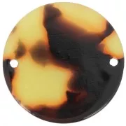 Distanziatori - Intercalaire rond 20 mm en acétate - Ecaille de tortue - Marron - Noir x1 Intercalaire rond 20 mm en acétate - Ecaille de tortue - Marron - Noir x1