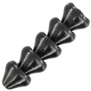 Perline di vetro a fiore 8x10 mm - Jet Silver x10