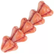 Perline di vetro a fiore 8x10 mm - Rosso corallo x10